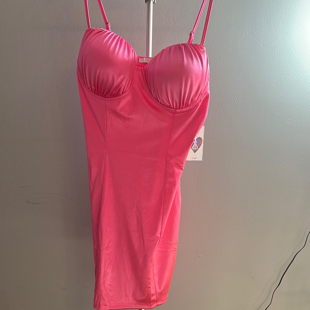 Pink Satin Slip Dress